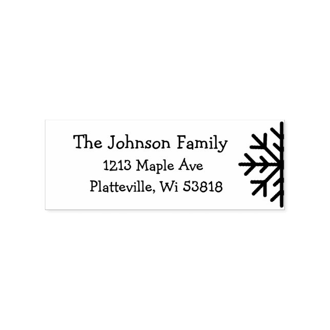 Personalised Address Winter Christmas Snowflake Rubber Stamp (Imprint)