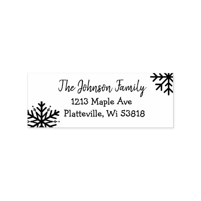 Personalised Address Winter Snowflake Rubber Stamp (Imprint)