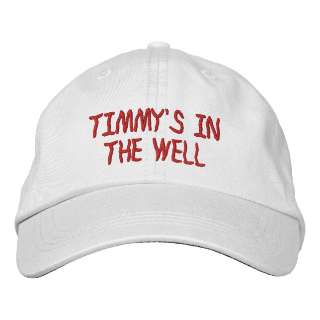 Personalised Adjustable Hat - TIMMY'S IN THE WELL. (Front)