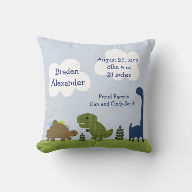 Personalised "Adorable Dinosaur/Dino" Pillow (Front)