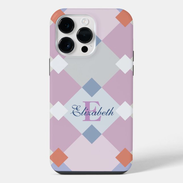 Personalised Adorable Geometric Diamond Shape iPhone Case (Back)