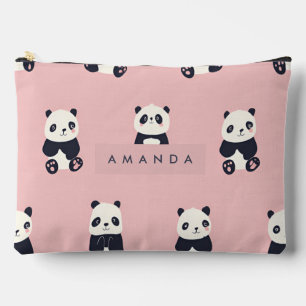 Personalised Adorable Panda Pattern Accessory Pouch