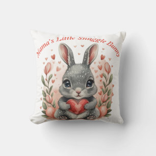 Personalised Adorable Retro Valentine’s Day Bunny. Cushion