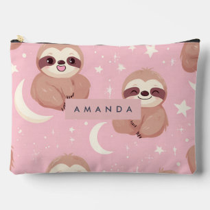 Personalised Adorable Sloth with Star Pattern Accessory Pouch
