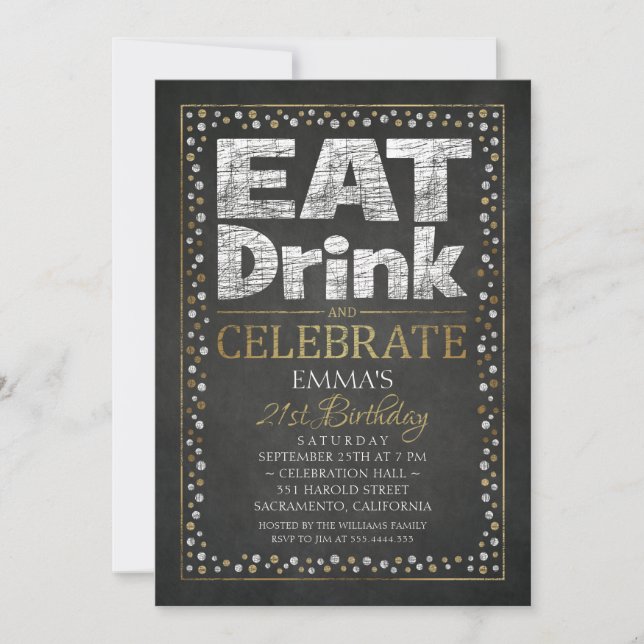 Personalised Adult 21st Birthday Party Invitations (Front)