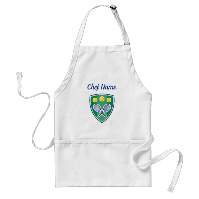 Personalised adult tennis BBQ kitchen cook apron (Front)