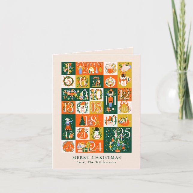 Personalised Advent Christmas Family Letter Holiday Card (Front)