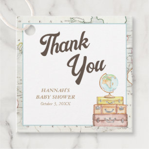 Personalised Adventure Baby Shower Favour Tags 