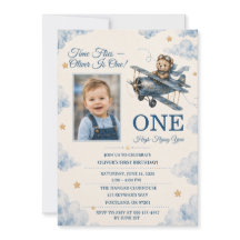 Personalised Aeroplane First Birthday Invitation |