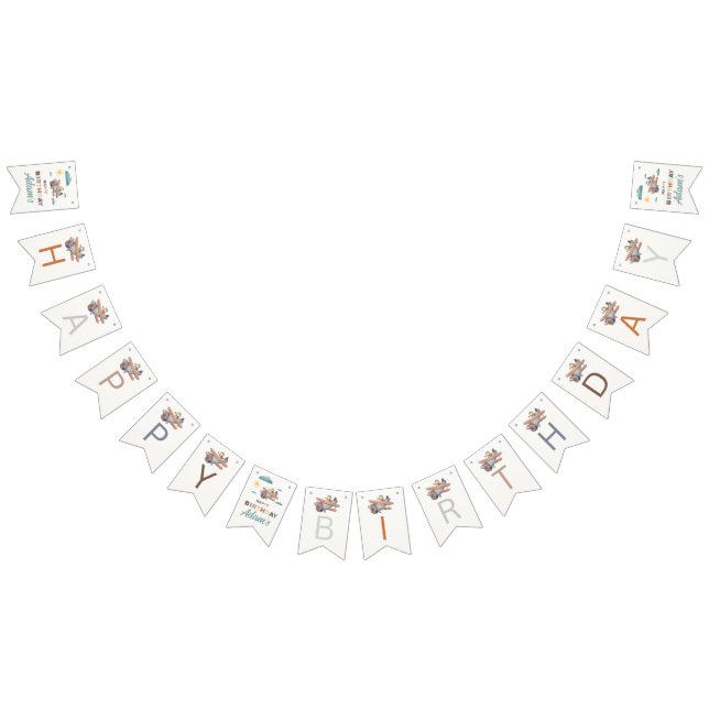 Personalised Aeroplane Happy Birthday Bunting Bunting (All)
