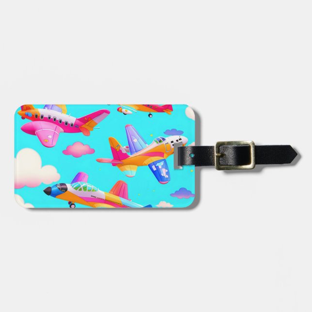 Personalised Aeroplane luggage tag (Front Horizontal)