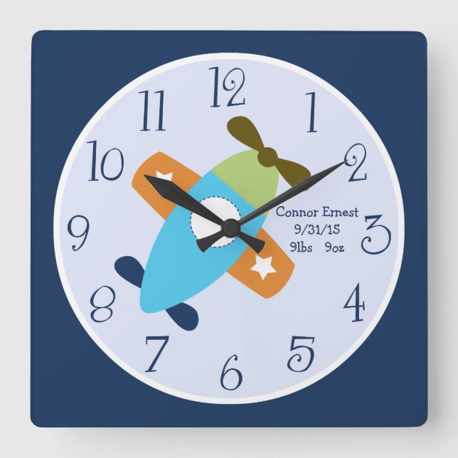 Personalised Aeroplane Taking Flight Wall Clock (Front)