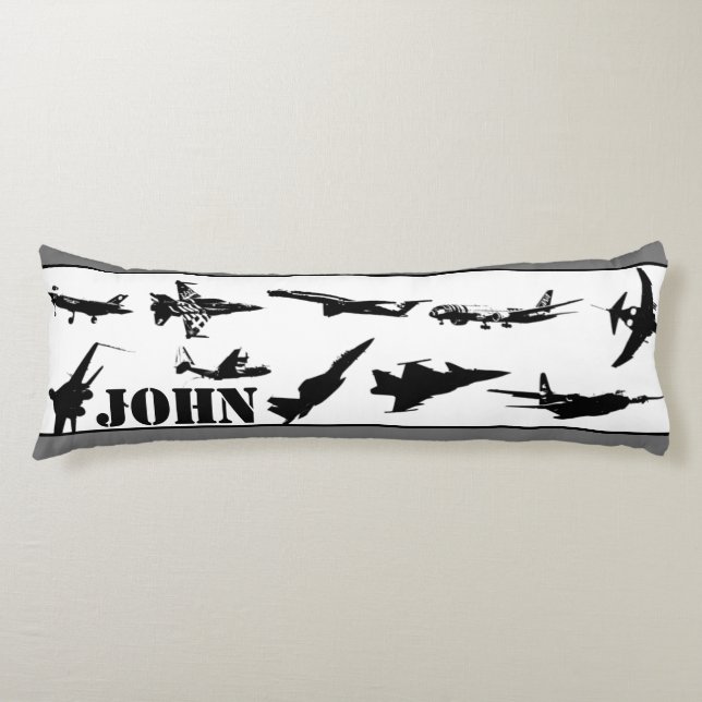 Personalised Aeroplanes Body Cushion (Front)