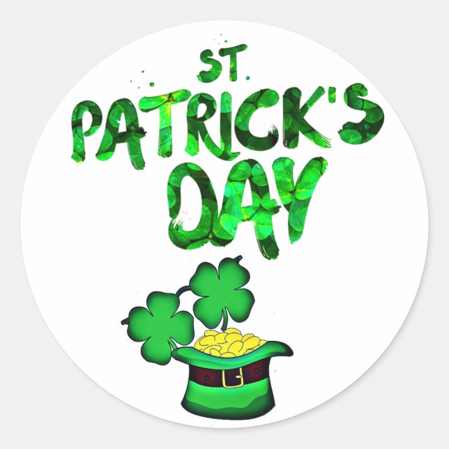 Personalised Aesthetic St. Patrick's Day Vsco Classic Round Sticker (Front)