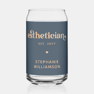Personalised Aesthetician Cosmetologist Beautician Can Glass