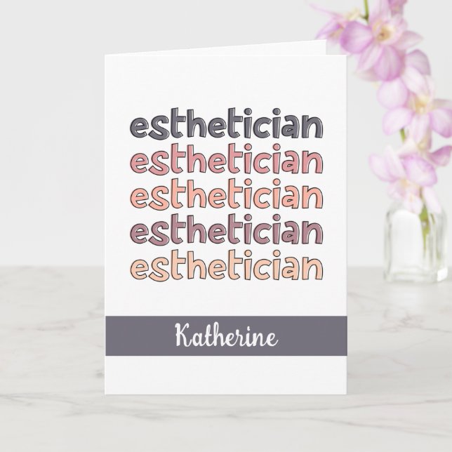 Personalised Aesthetician Cosmetologist Beautician Card (Orchid)