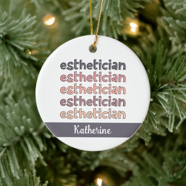 Personalised Aesthetician Cosmetologist Beautician Ceramic Tree Decoration (Tree)