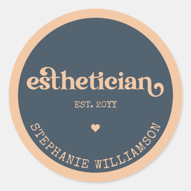 Personalised Aesthetician Cosmetologist Beautician Classic Round Sticker (Front)