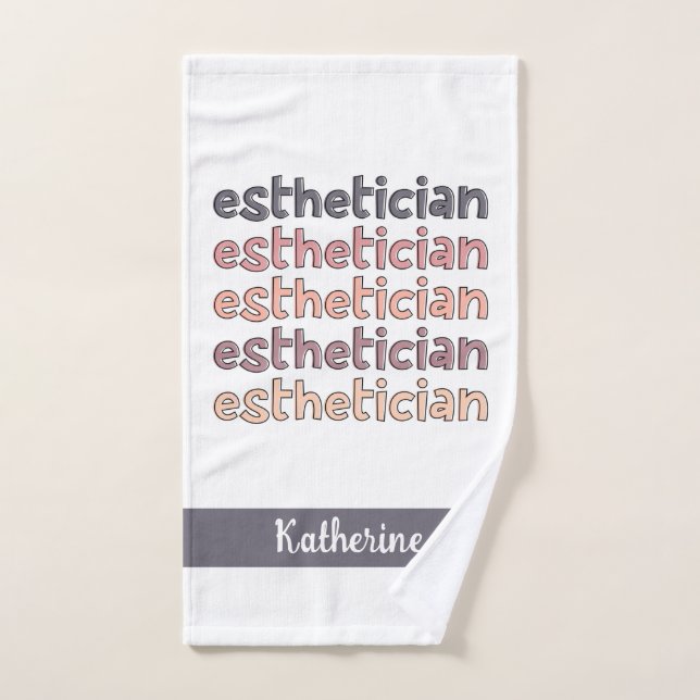 Personalised Aesthetician Cosmetologist Beautician Hand Towel (Hand Towel)
