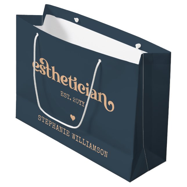 Personalised Aesthetician Cosmetologist Beautician Large Gift Bag (Front Angled)
