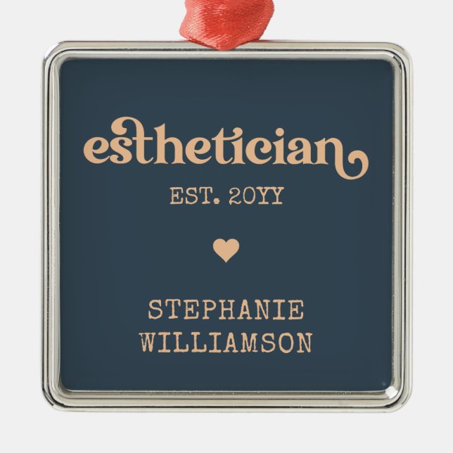 Personalised Aesthetician Cosmetologist Beautician Metal Tree Decoration (Front)