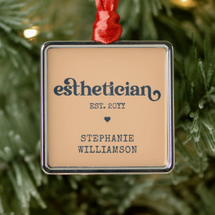 Personalised Aesthetician Cosmetologist Beautician Metal Tree Decoration