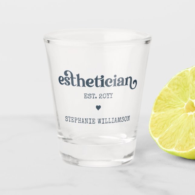 Personalised Aesthetician Cosmetologist Beautician Shot Glass (Front)