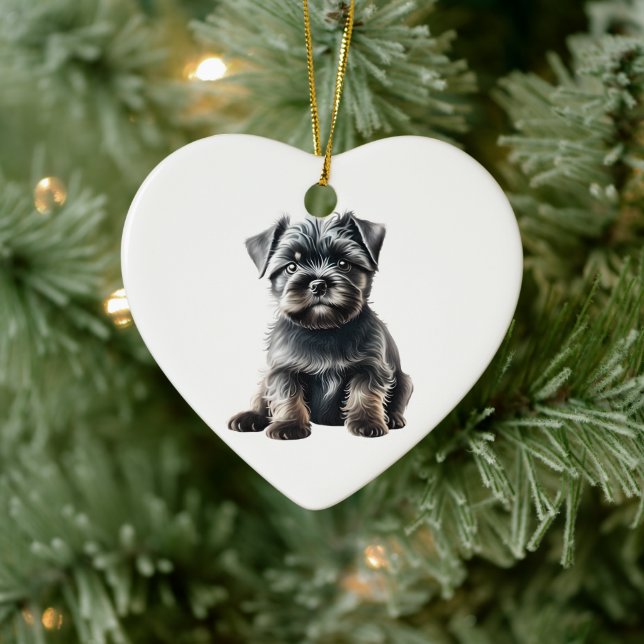 Personalised Affenpinscher Puppy Dog Ceramic Tree Decoration (Tree)