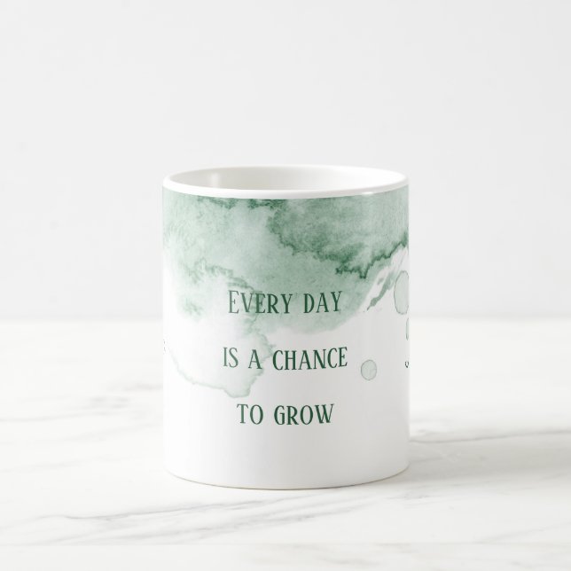 Personalised Affirmation Green Watercolor Coffee Mug (Center)