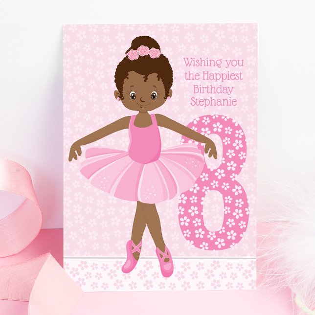Personalised African American Ballerina Birthday Card (Creator Uploaded)