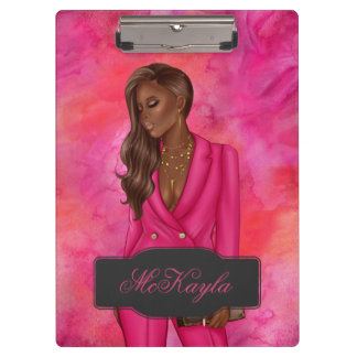 Personalised African-American CEO Boss Woman Clipboard