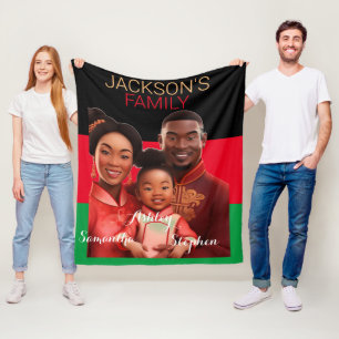 Personalised african American family,black history Fleece Blanket