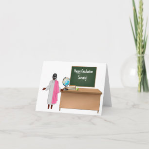 Personalised African-American Girl Kindergarten Card