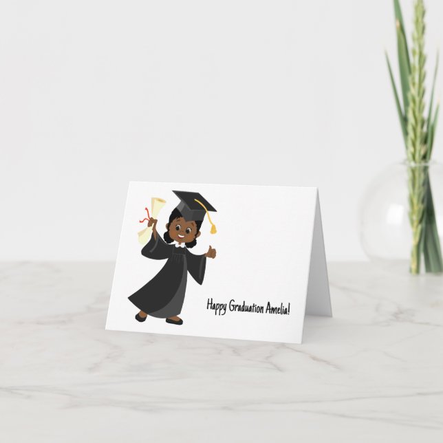 Personalised African-American Kindergarten Card (Front)