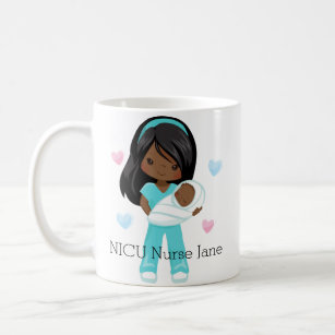 Personalised African American NICU Nurse with Baby Coffee Mug