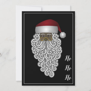 Personalised African American Santa Christmas Holiday Card