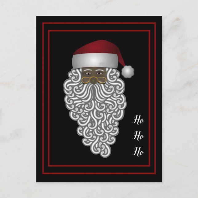 Personalised African American Santa Claus Holiday Postcard (Front)