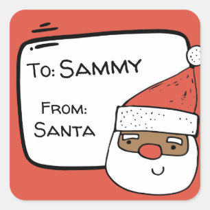 Personalised African American Santa Gift Tags