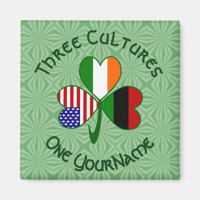 Personalised African Diaspora Shamrock  Magnet (Front)