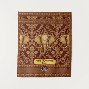 Personalised African: Elephant Mara Glory   Luxury Tapestry