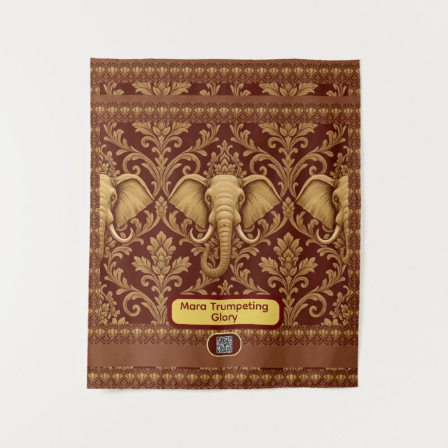 Personalised African: Elephant Mara Glory | Luxury Tapestry (Front)