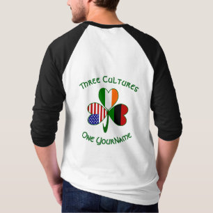 Personalised African Ireland USA Shamrock T-Shirt