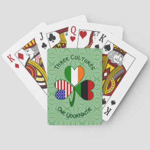 Personalised African Irish American Shamrock Playing Cards