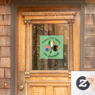 Personalised African Irish American Shamrock Window Cling