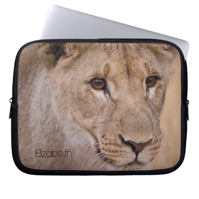 Personalised African Lion Laptop Sleeve (Front)