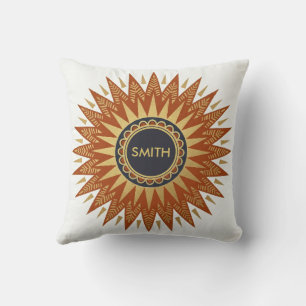 Personalised Afrohemian Geometric Sunburst Pillow