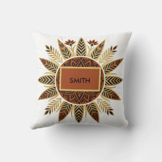 Personalised Afrohemian Sunburst Mandala Pillow
