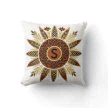 Personalised Afrohemian Sunburst Mandala Pillow