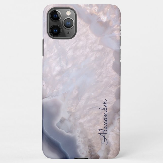 Personalised Agate Handwritten Name Trendy Modern iPhone Case (Back)