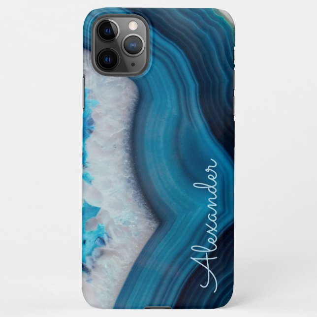 Personalised Agate Handwritten Name Trendy Modern iPhone Case (Back)